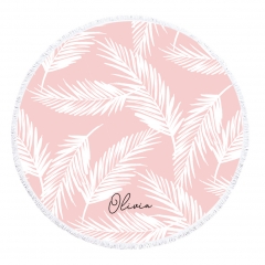 Personalized Tropical Pink Round Towels