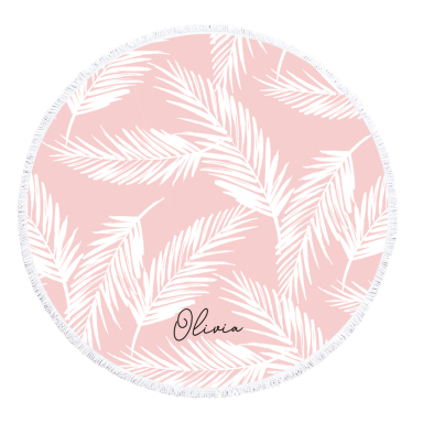 Personalized Tropical Pink Round Towels