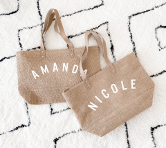 Curved Letter Jute Bags