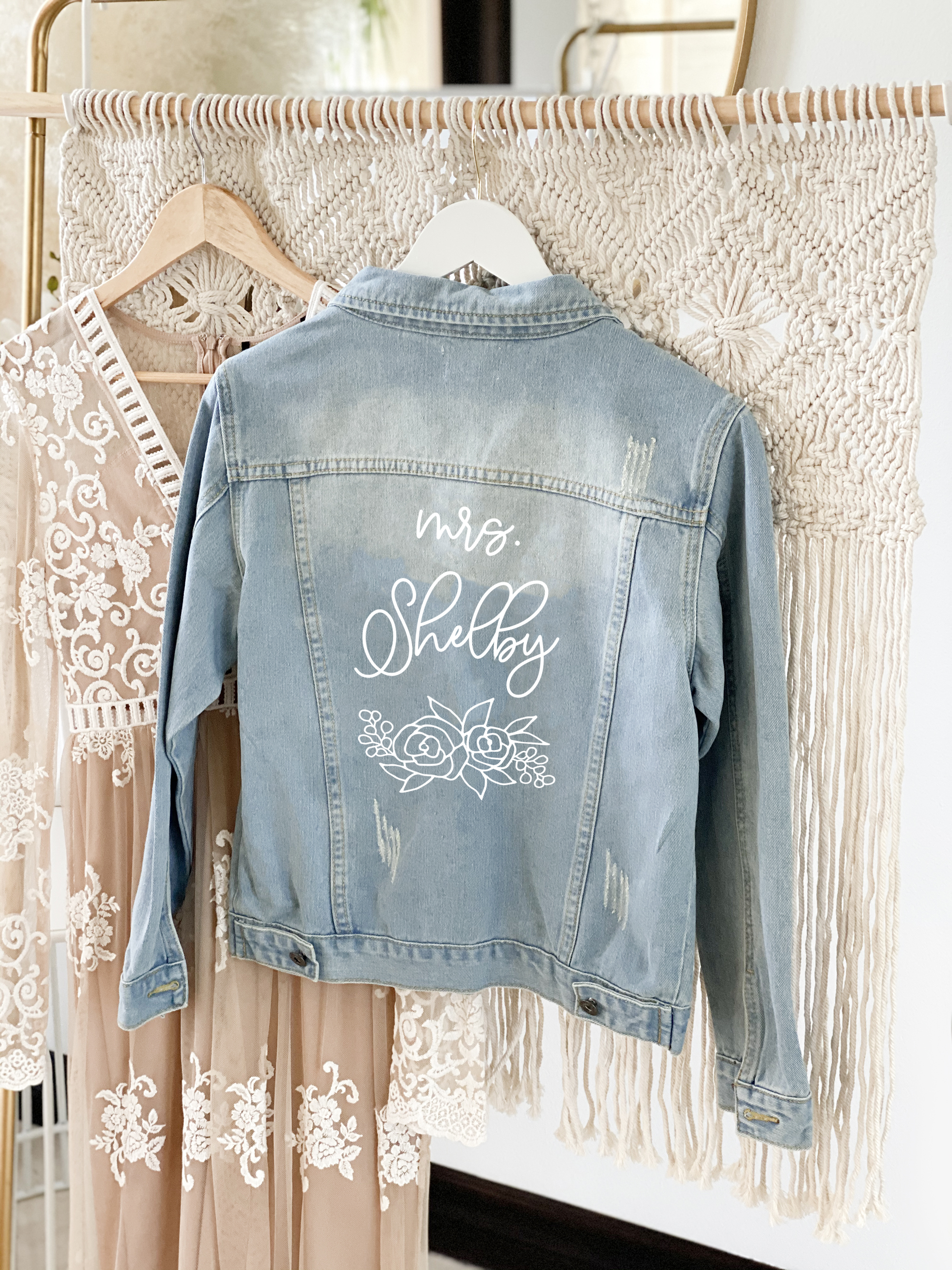 Monogram Jean Jacket, Bridal Gift, Bride to be gift,Wedding gift, Monogram good Denim Jacket | Monogram Jacket