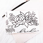 Floral Bride Tattoo Sheet