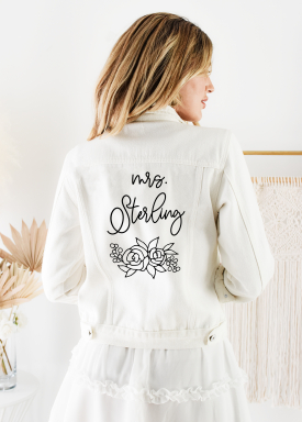 Personalized White Jean Jacket