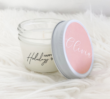 Personalized Holiday Candle Jars