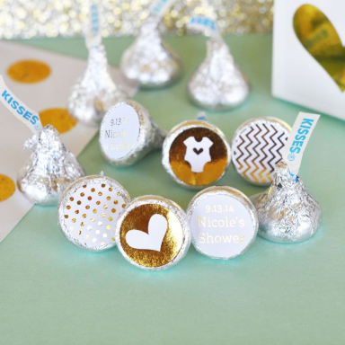 Personalized Metallic Foil Hershey's® Kisses Labels Trio (set of 108) - Baby