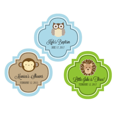 Personalized Baby Animal 1.5" Mini Favor Labels