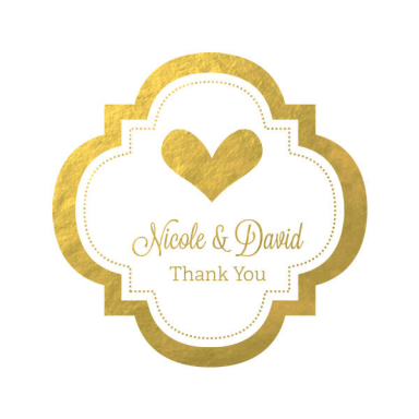 Personalized Metallic Foil 1.5" Mini Favor Labels - Wedding