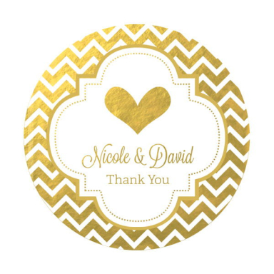 Round Labels - Metallic Foil Wedding