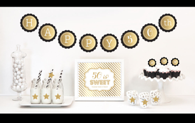 Gold & Glitter Birthday Decor Kit