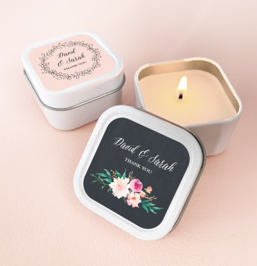 Candle Wedding Favors - White Floral