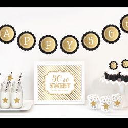Gold & Glitter Birthday Decor Kit